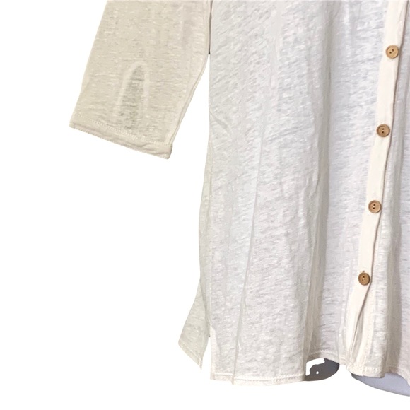 Chaser Blouse ButtonUp Top White Elbow Sleeve - Picture 6 of 10